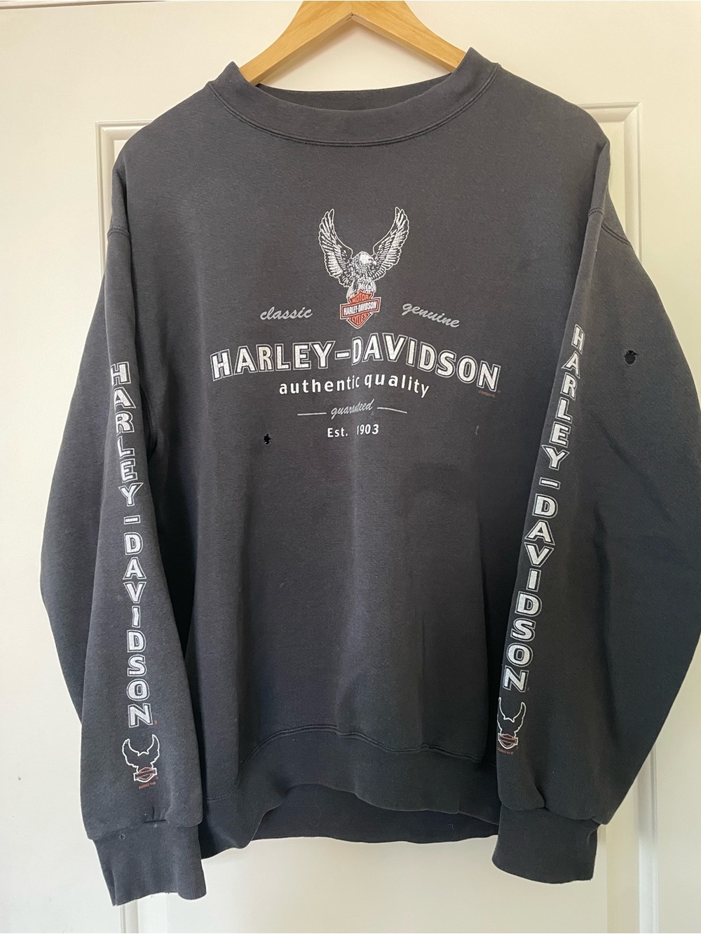 Vintage Harley-Davidson Black Crewneck Sweatshirt with Vancouver logo